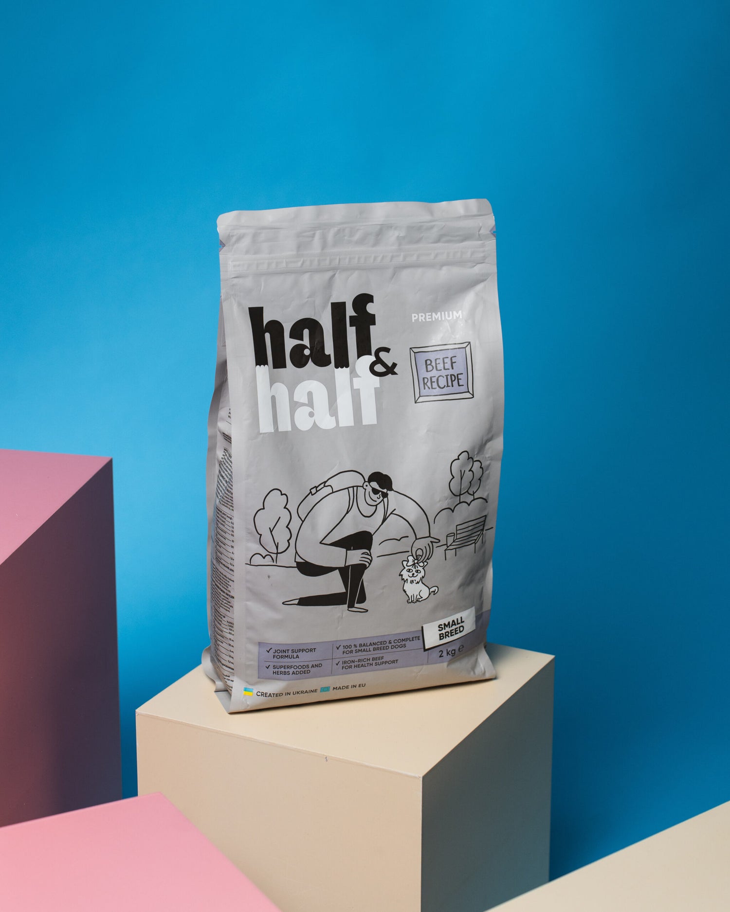Half&Half Adult Dog Small Breed with Beef 2kg