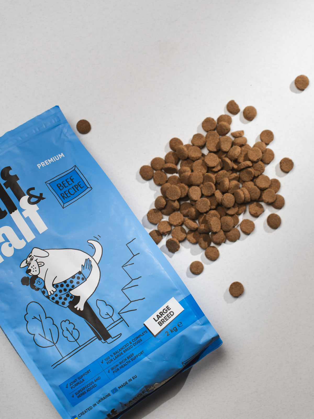 Half&Half Adult Dog Large Breed with Beef - 2kg
