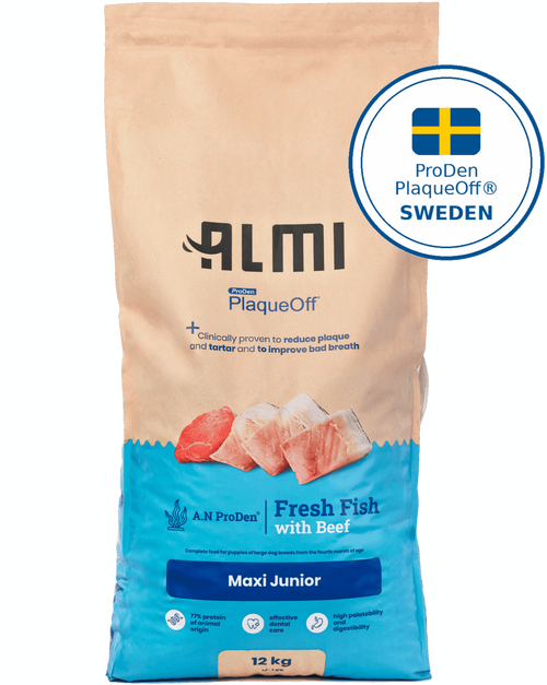 ALMI Maxi Junior Puppy Food 12kg packaging