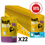 طعام قطط رطب Half&Half للقطط البالغة - وصفة البط بصوص 100 جرام × 22