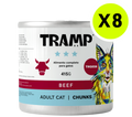 TRAMP Adult Cat Chunks Beef 415g x8