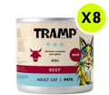 TRAMP Adult Cat Pate Beef 415g x8