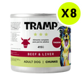 TRAMP Adult Dog Chunks Beef & Liver 415g x8