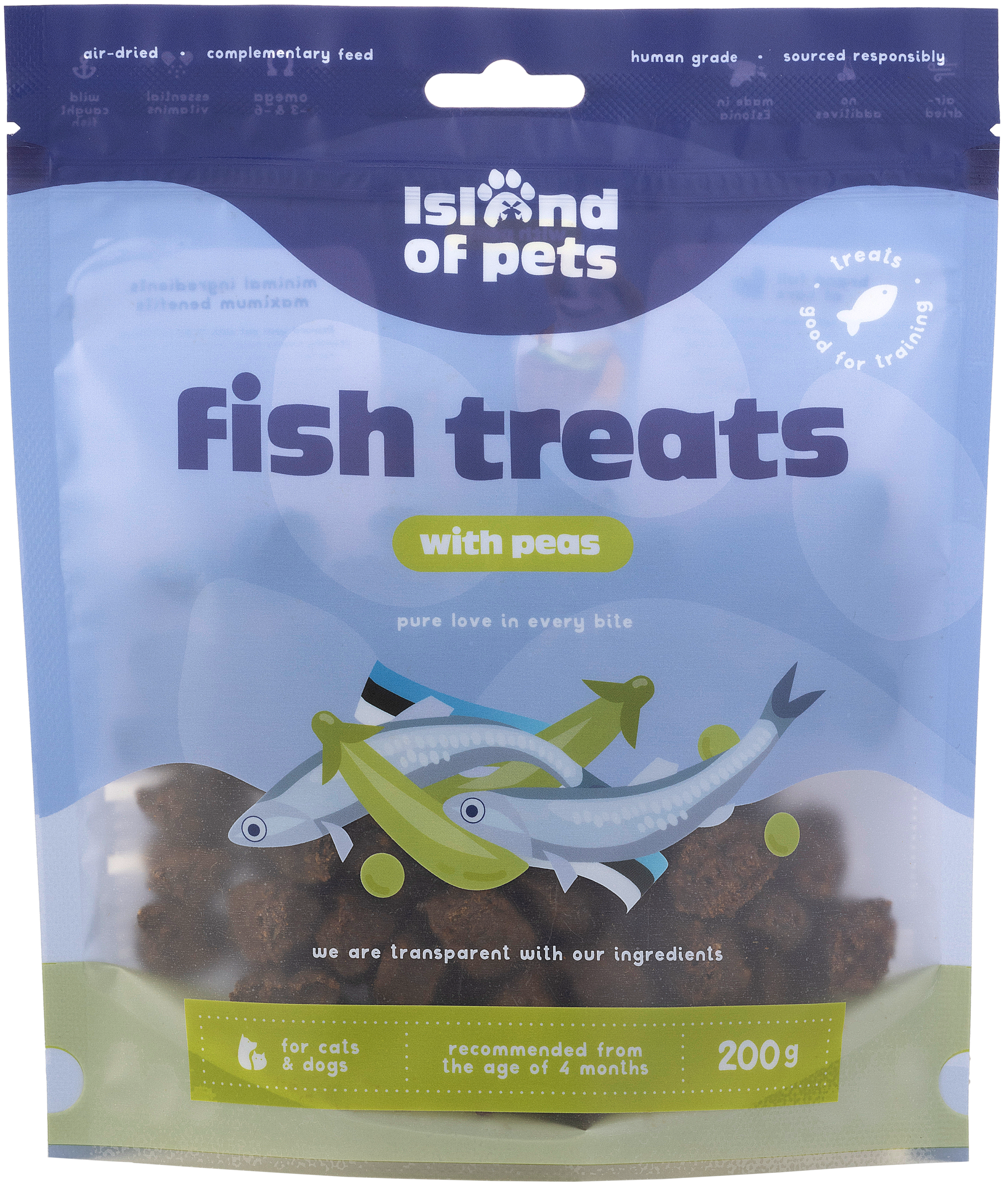 Island of Pets Fish treats with Peas 200g