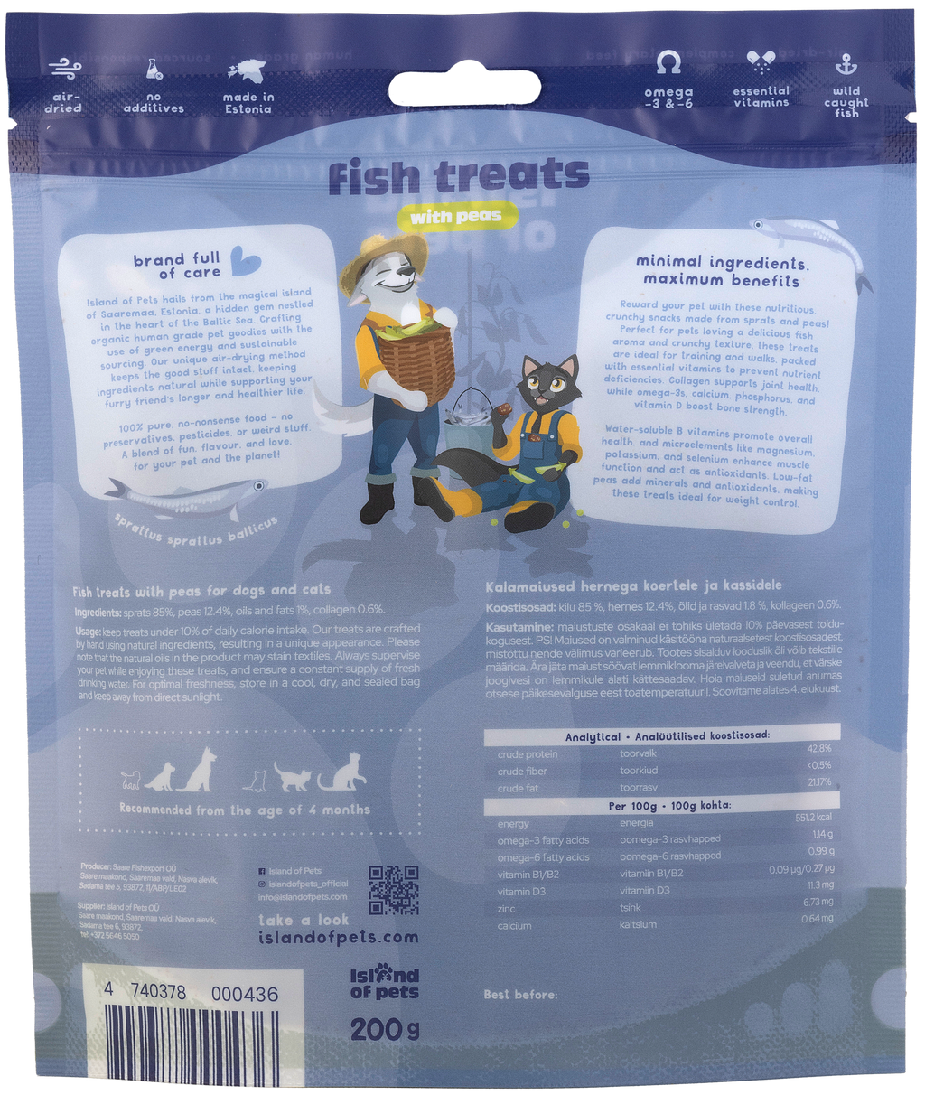 Island of Pets Fish treats with Peas 200g