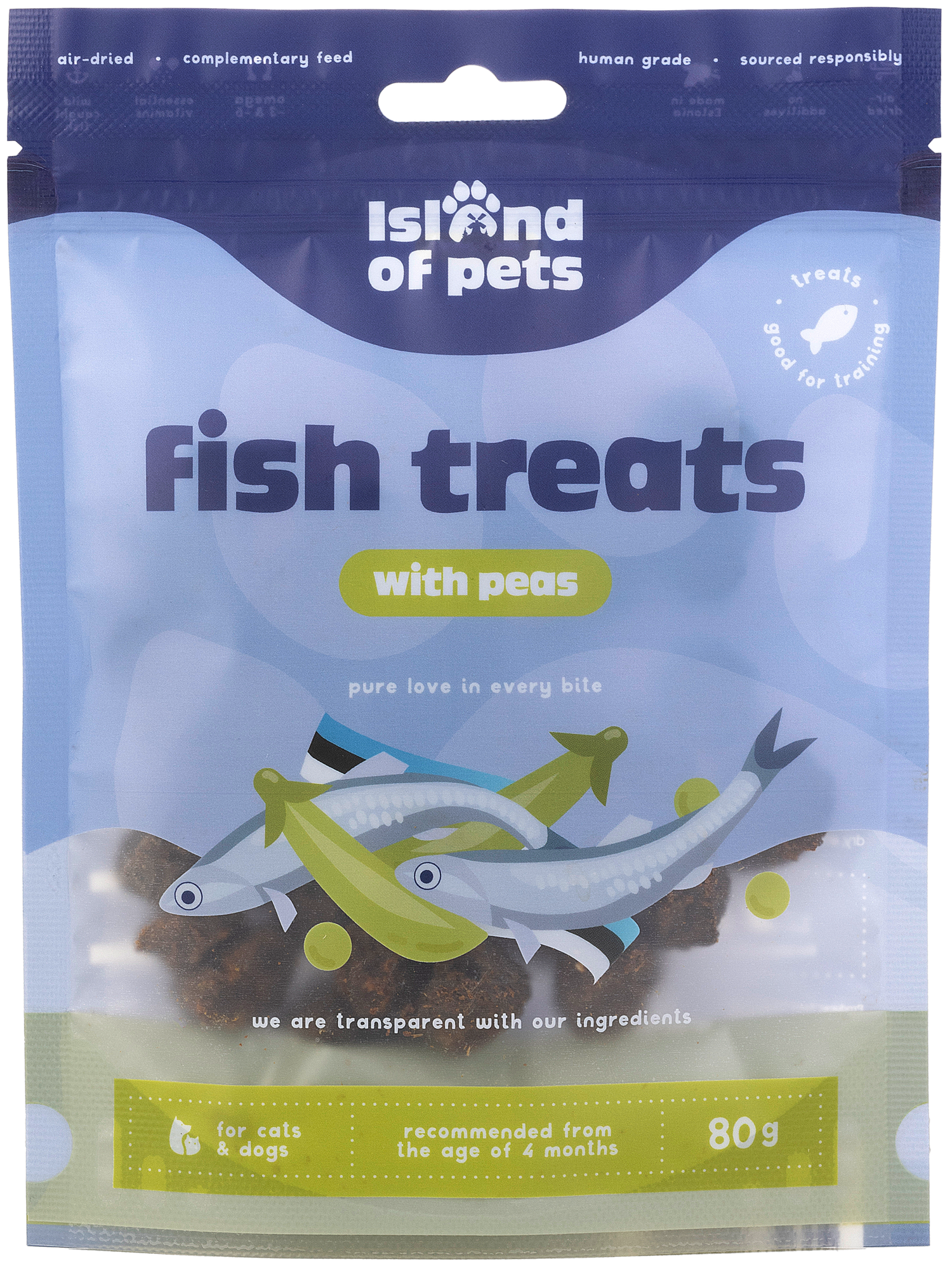 Island of Pets Fish treats with Peas 80g