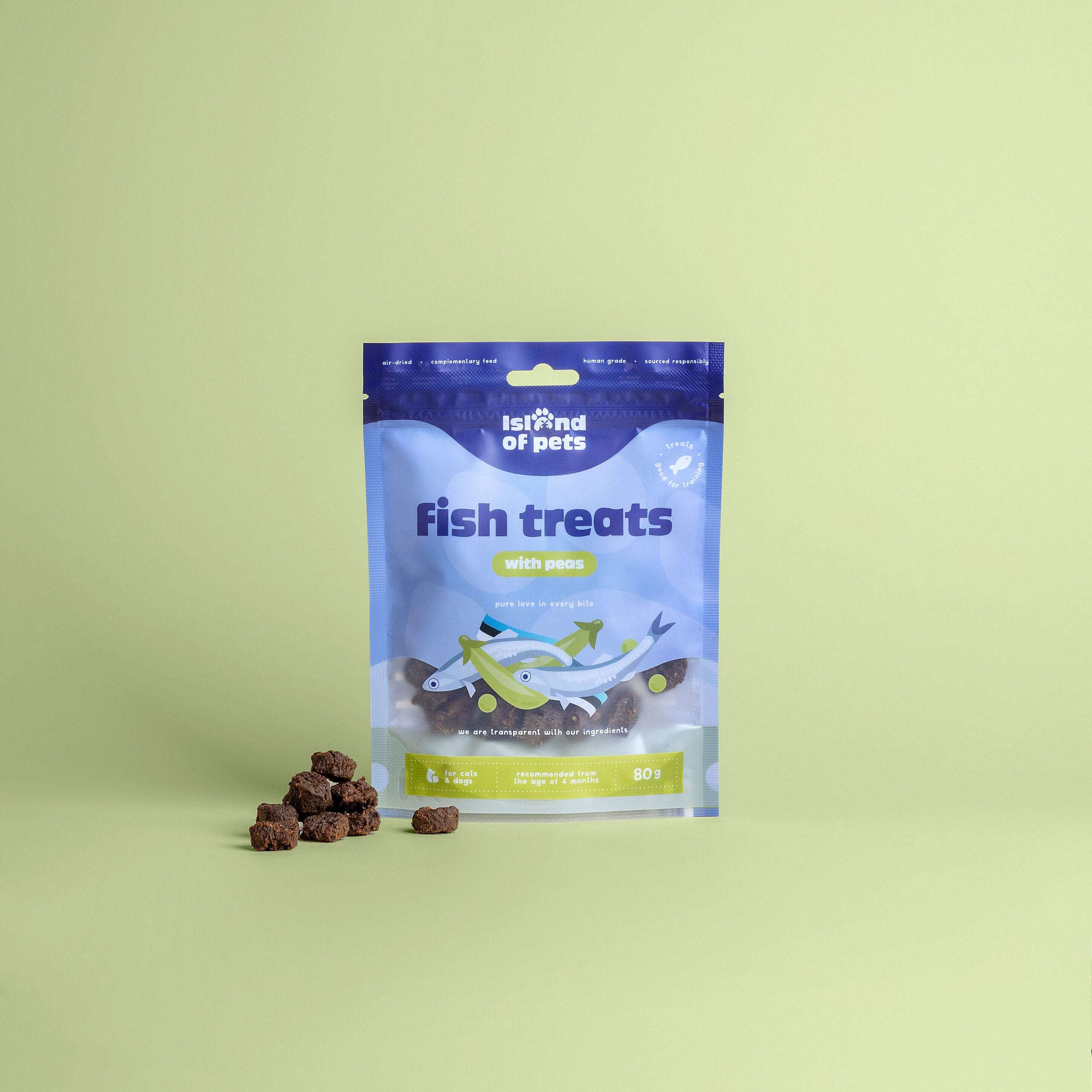 Island of Pets Fish treats with Peas 80g