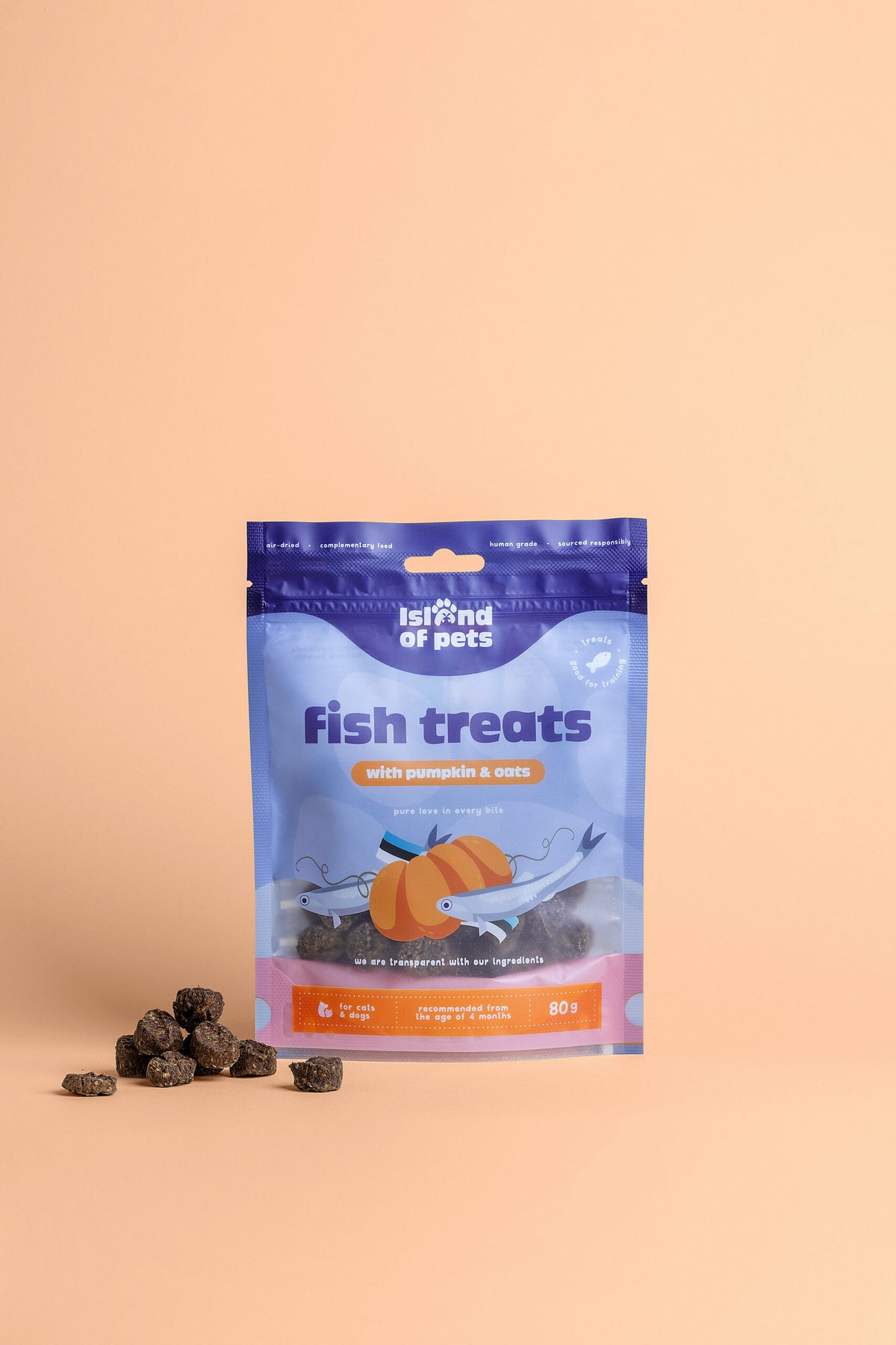 Island of Pets Fish Treats with Pumpkin & Oats 200g