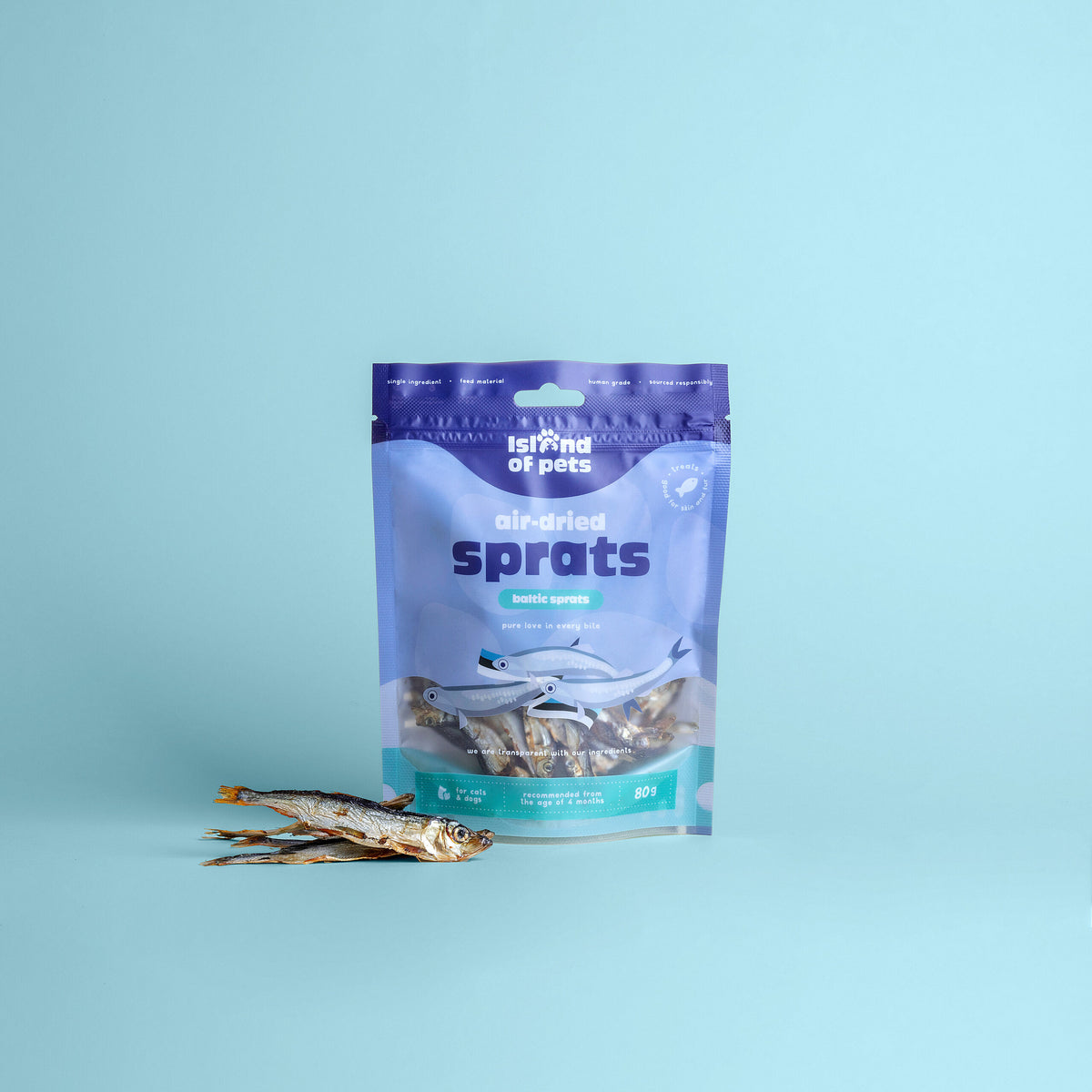 Island of Pets Air-dried Sprats Baltic Sprats 80g