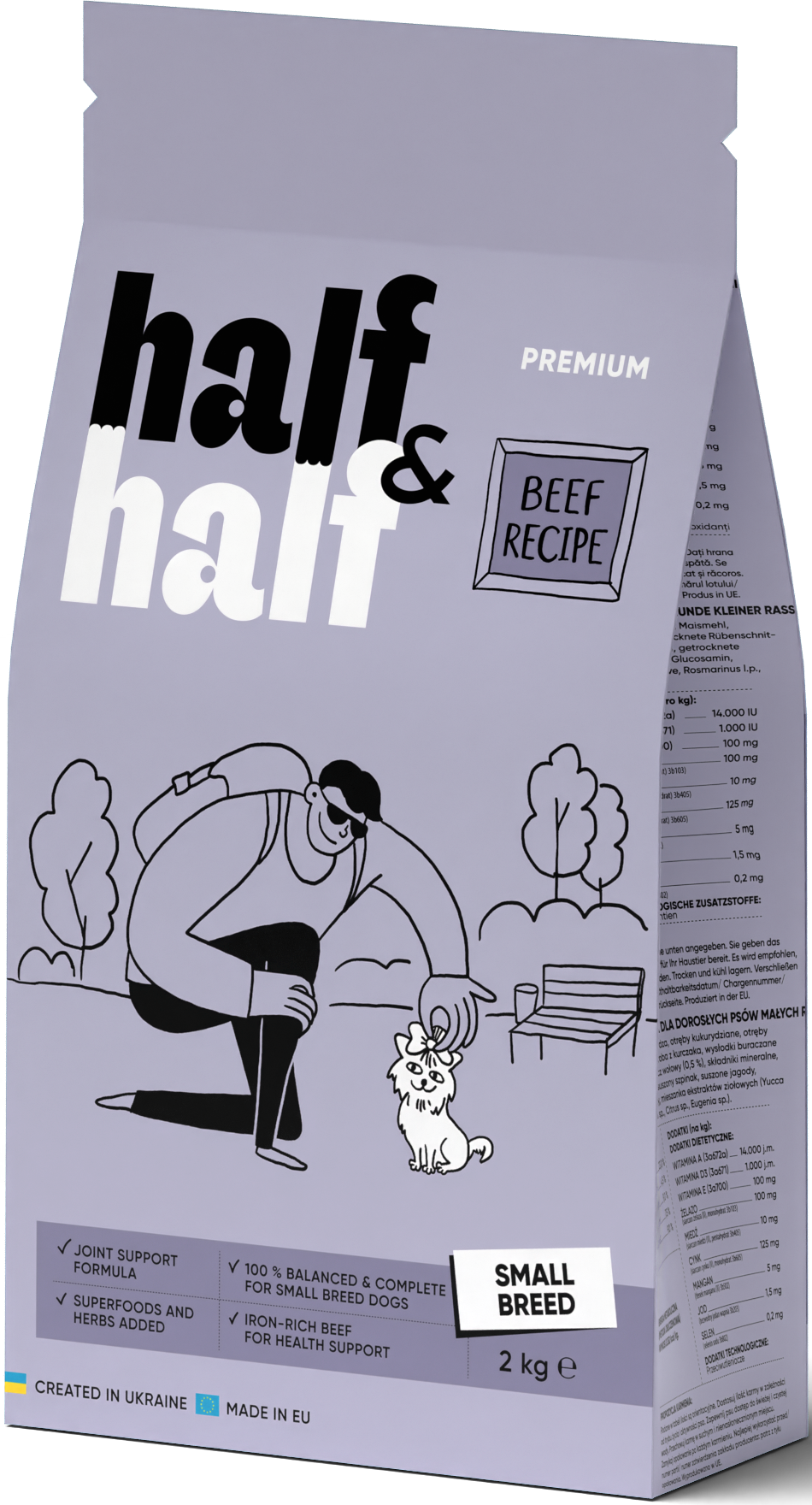 Half&Half Adult Dog Small Breed with Beef 2kg