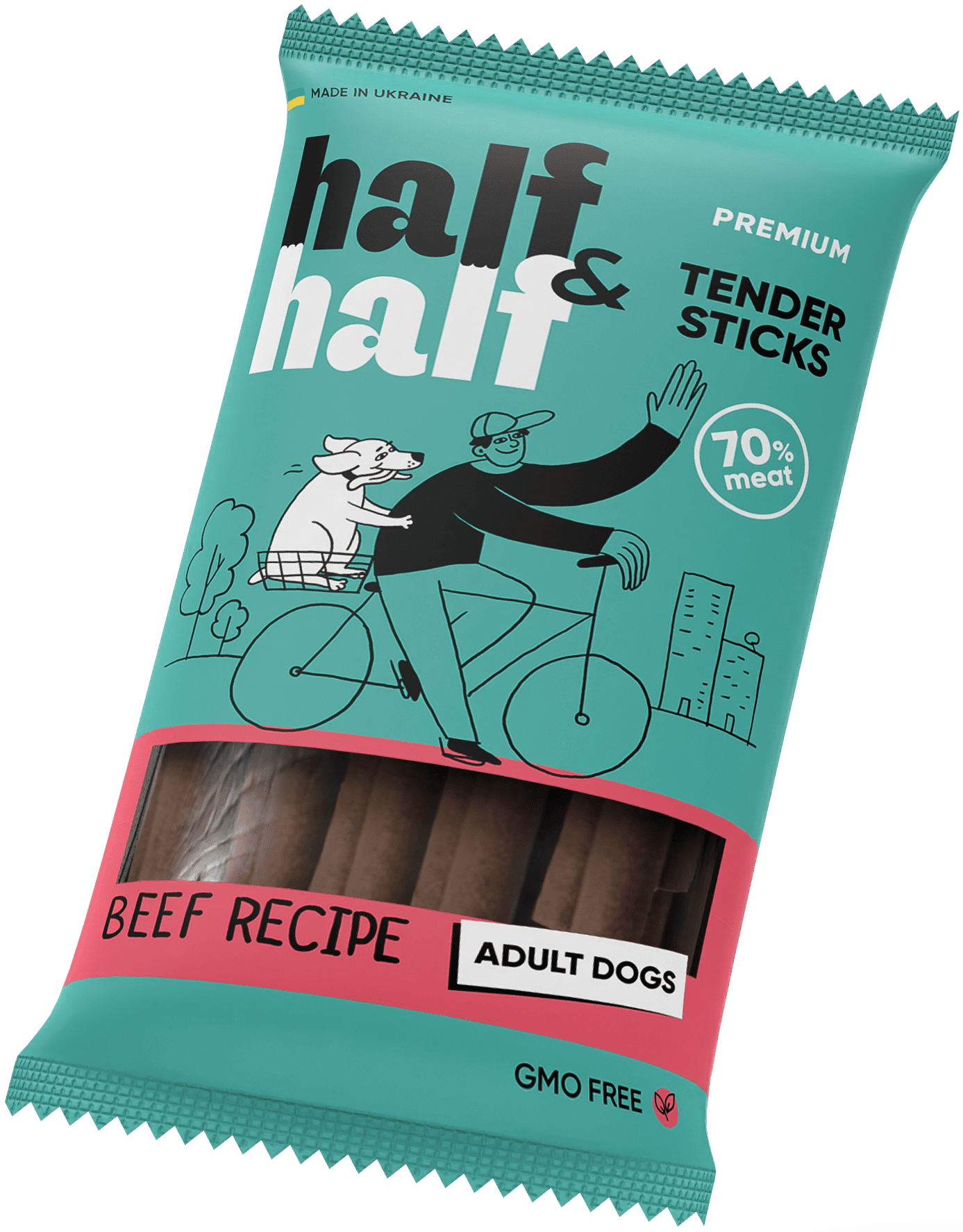 Half&Half Meat Sticks for Dogs with Beef - 100g