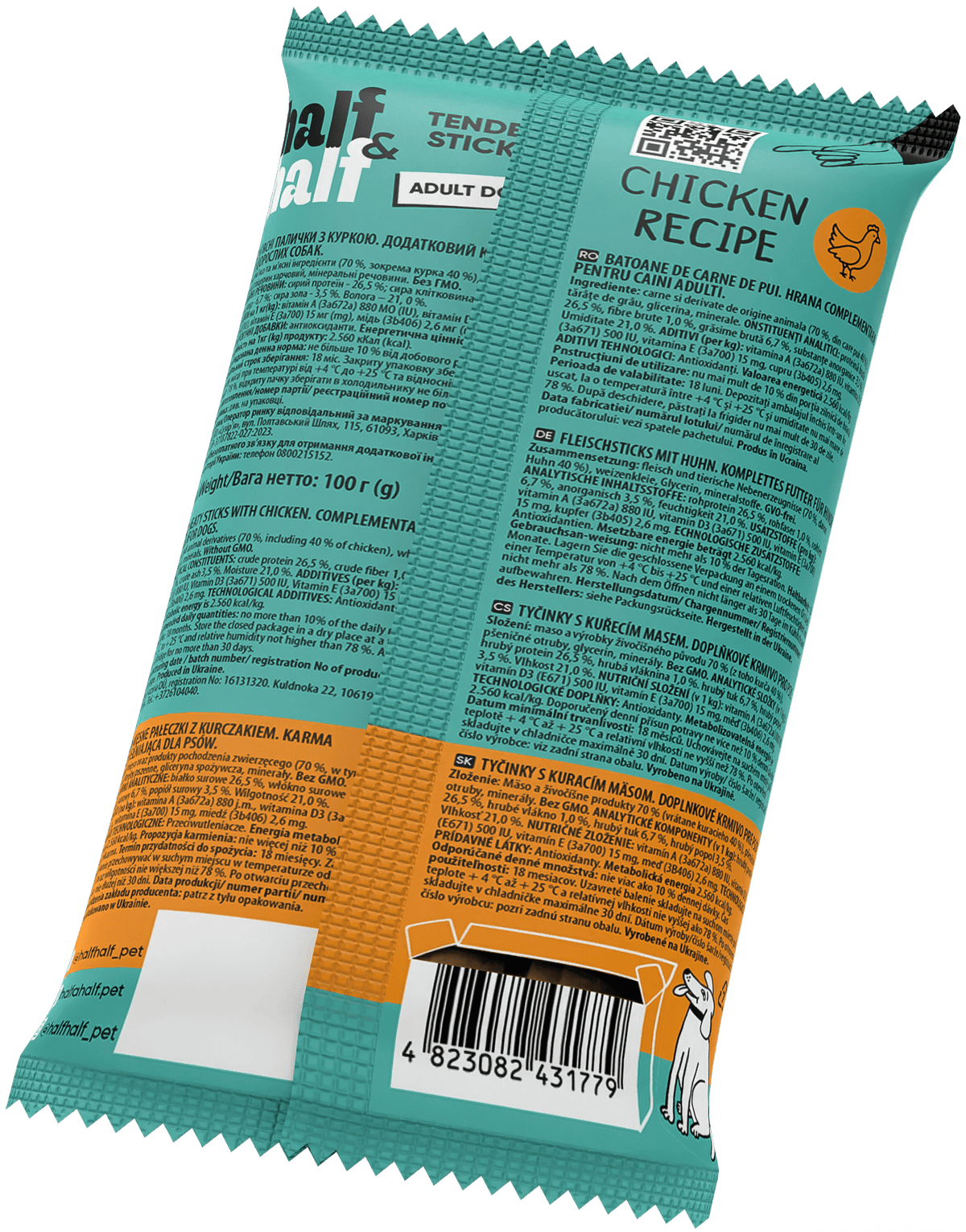 Half&Half Meat Sticks for Dogs with Chicken - 100g