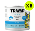 TRAMP Adult Cat Chunks Fish 415g x8