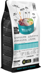 30kg bag of Tramp dog food, specifically Puppy Small & Medium