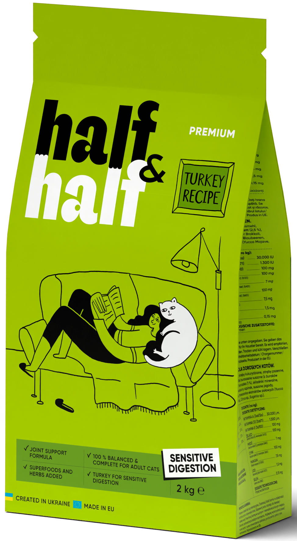 Half&Half Cat Sensitive with Turkey 2 kg
