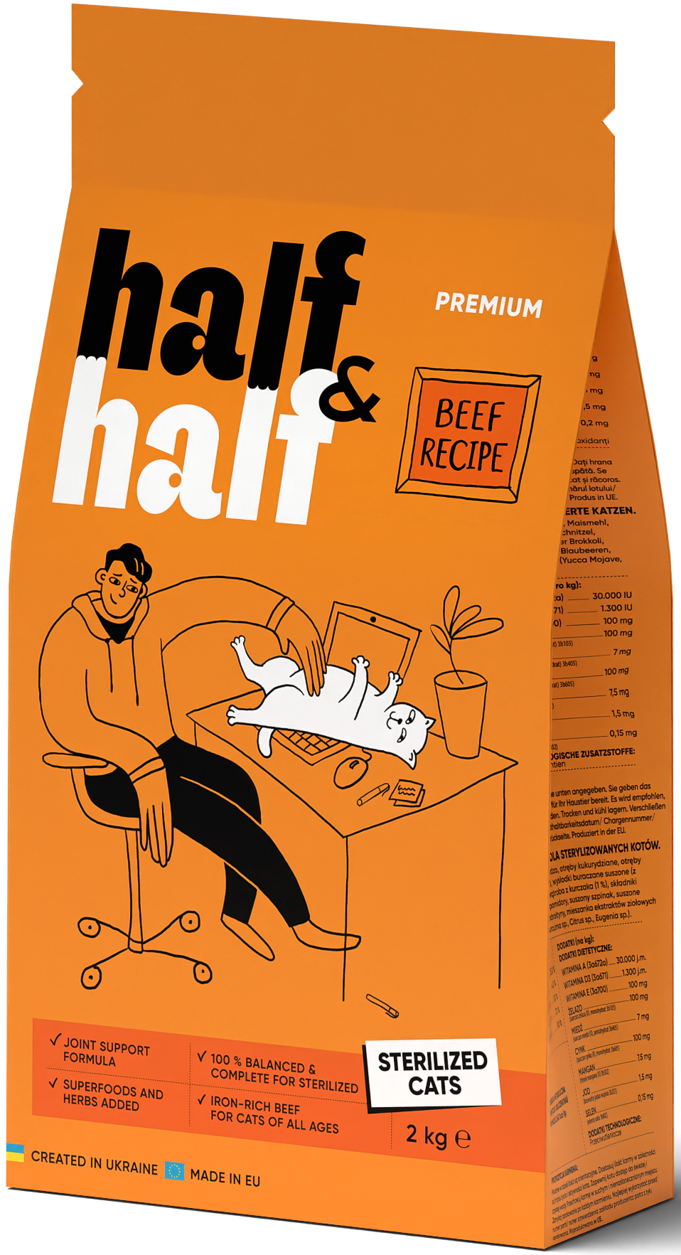 Half&Half Sterilized Cats with Beef 2 kg