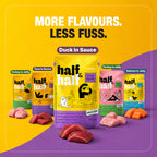 طعام قطط رطب Half&Half للقطط البالغة - وصفة البط بصوص 100 جرام × 22