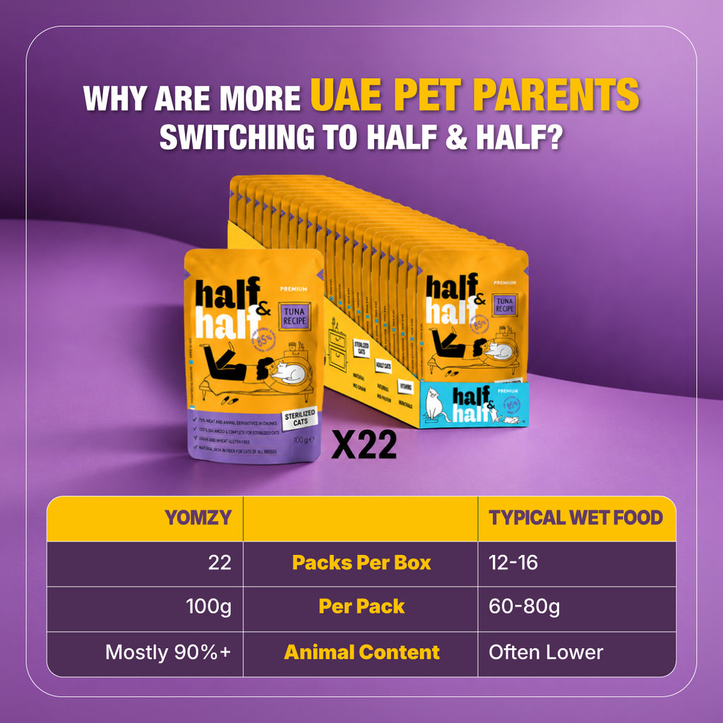 Half&Half Sterilized Cat Wet Food - Tuna recipe in Sauce 100g x22