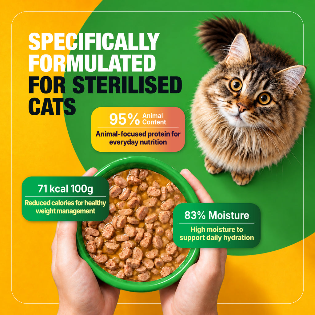 Half&Half Sterilized Cat Wet Food - Turkey recipe in Jelly 100g x22