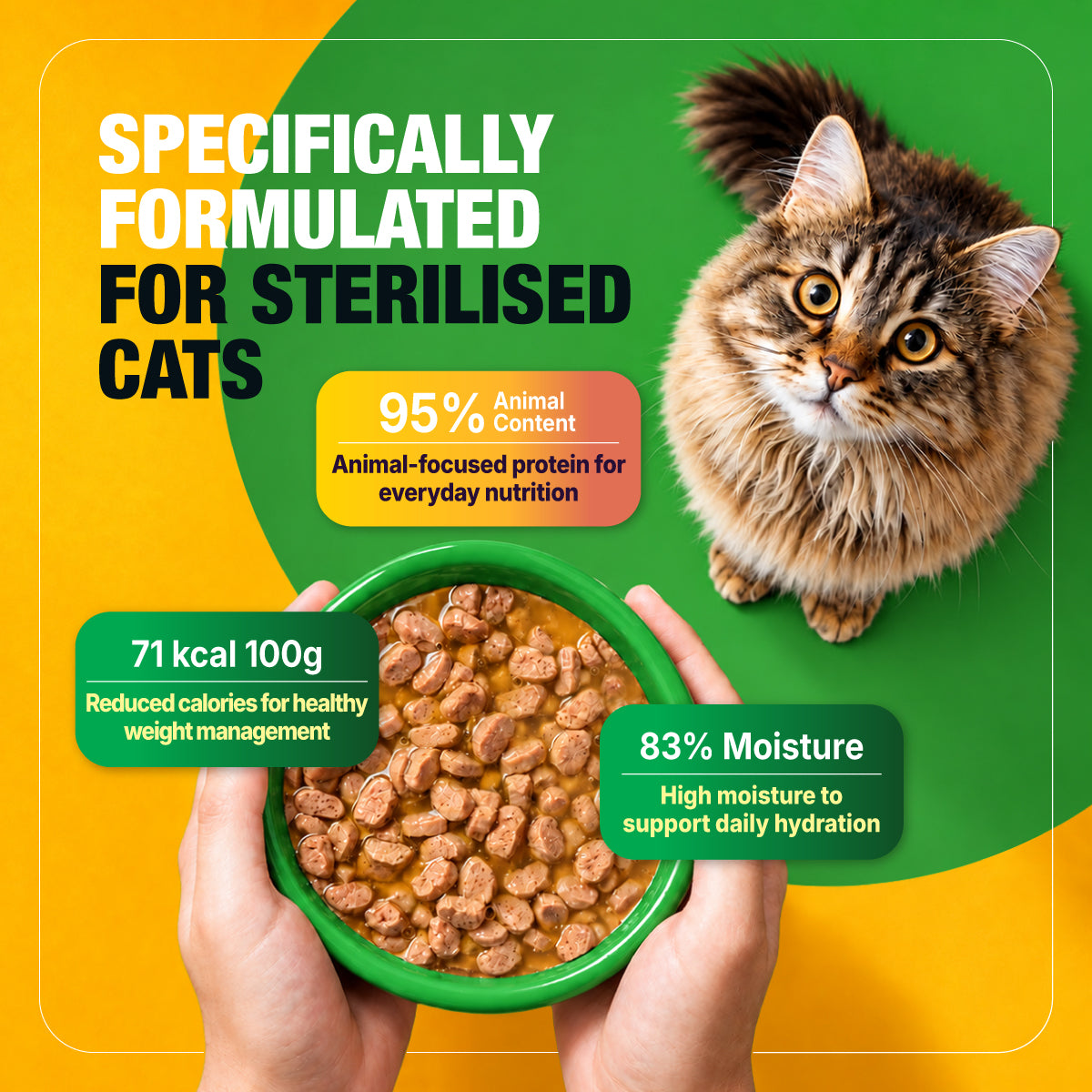Half&Half Sterilized Cat Wet Food - Turkey recipe in Jelly 100g x22