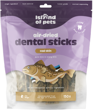 Island of Pets Air-dried Dental Sticks Cod Skin 150g
