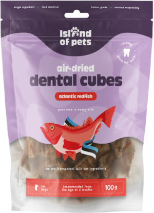 Island of Pets Air-dried Dental Cubes Atlantic Redfish 100g