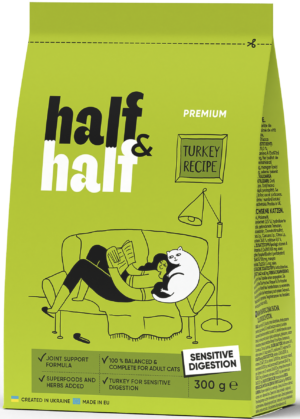 Half&Half Cat Sensitive with Turkey 300 g