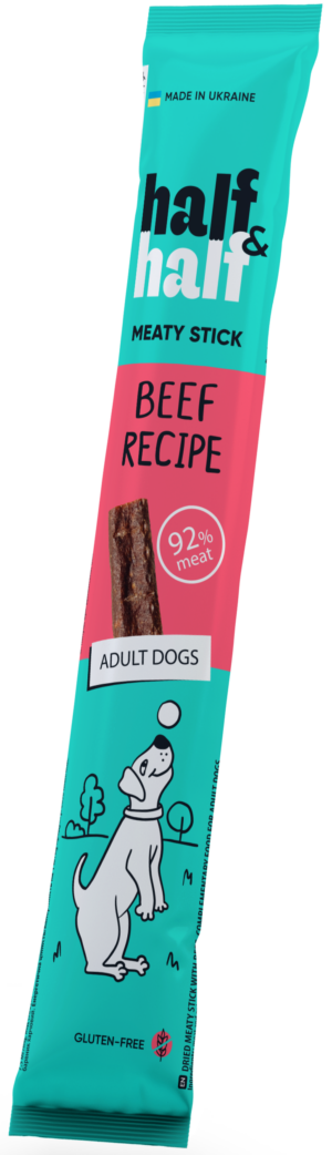 Half&Half Meat Stick for Adult Dogs with Beef – Soft, Low-Calorie Training Treats