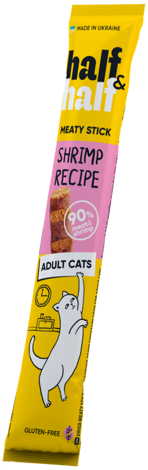 Half&Half Shrimp Meat Stick for Cats – Grain-Free, Soft Reward Treat