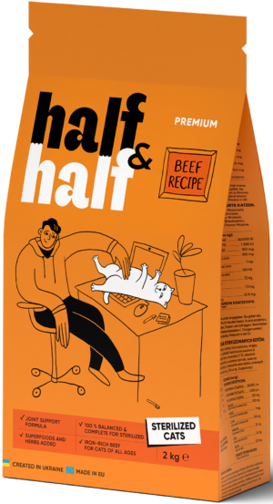 Half&Half Sterilized Cats with Beef 2 kg