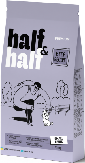Half&Half Adult Dog Small Breed with Beef 12kg