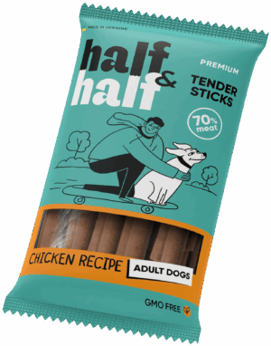 Half&Half Meat Sticks for Dogs with Chicken - 100g - Soft Training Treats for Everyday Rewards