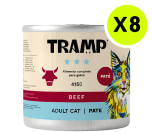 TRAMP Adult Cat Pate Beef 415g x8