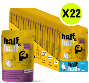 Half&Half Adult Cat Wet Food with Duck in Sauce 100g x22