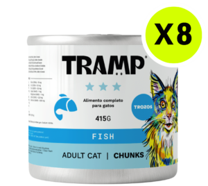 TRAMP Adult Cat Chunks Fish 415g x8