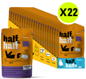 Half&Half Sterilized Cat Wet Food with Tuna in Sauce 100g x22