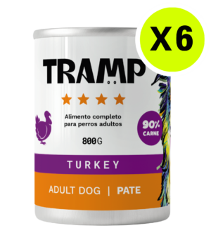 TRAMP Adult Dog Pate Turkey 800g x6