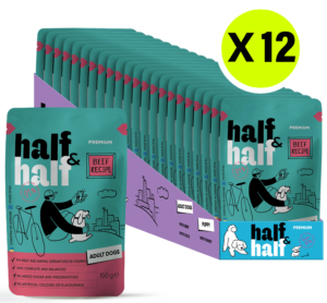 Half&Half Adult Dog Wet Food with Beef in Sauce 100g x12