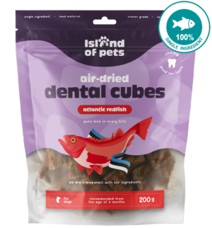 Island of Pets Air-dried Dental Cubes Atlantic Redfish 200g