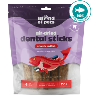 Island of Pets Air-dried Dental Sticks Atlantic Redfish 150g