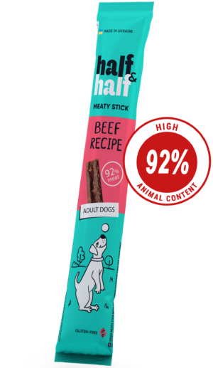 Half&Half Meat Stick for Adult Dogs with Beef – Soft, Low-Calorie Training Treats