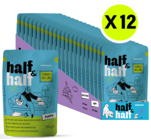 Half&Half Puppy Wet Food with Turkey in Sauce 100g x12