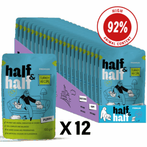 Half&Half Puppy Wet Food with Turkey in Sauce 100g x12