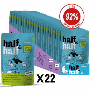 Half&Half Puppy Wet Food with Turkey in Sauce - 100g x22