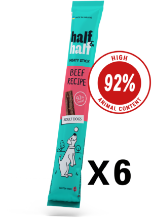 Half&Half Meat Stick for Adult Dogs with Beef x6