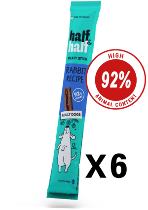 Half&Half Meat Stick for Adult Dogs with Rabbit x6