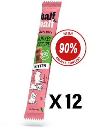 Half&Half Turkey Meat Stick for Kittens x12