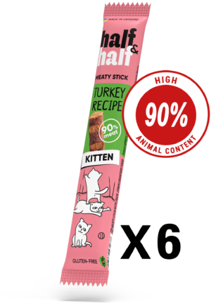 Half&Half Turkey Meat Stick for Kittens x6