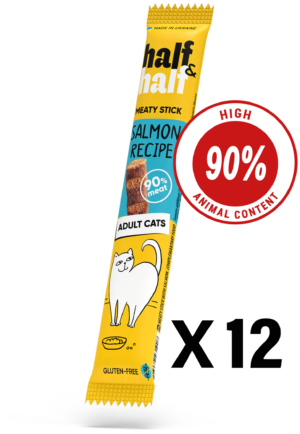 Half&Half Meat Stick with Salmon for Adult Cats x12