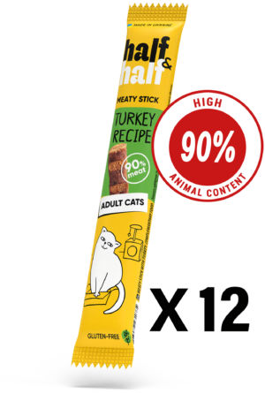 Half&Half Turkey Meat Sticks for Adult Cats x12